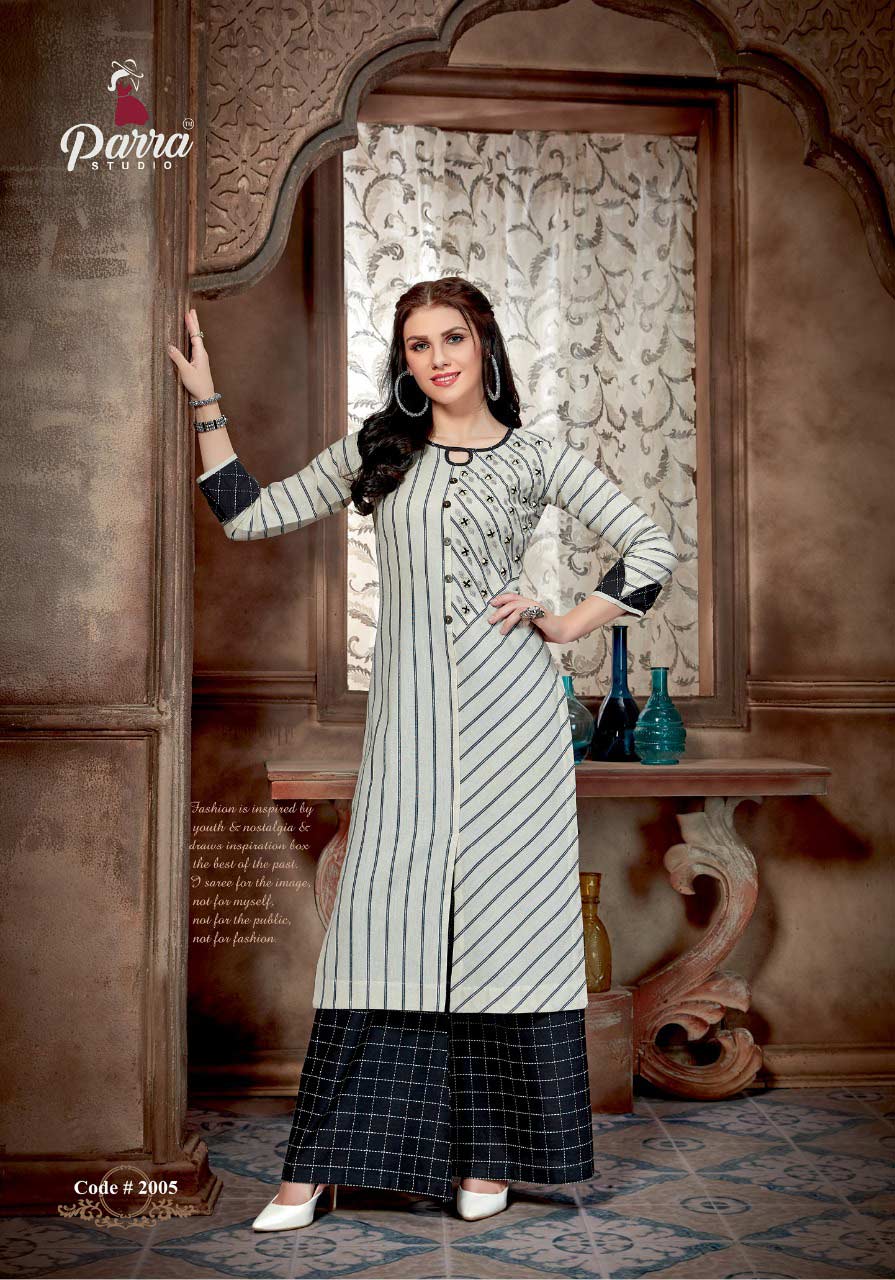 Aliya Vol-2 Parra Studio Silk Cotton Palazzo Kurti Catalog Aliya Vol-2 Parra Studio Silk Cotton Palazzo Kurti Catalog